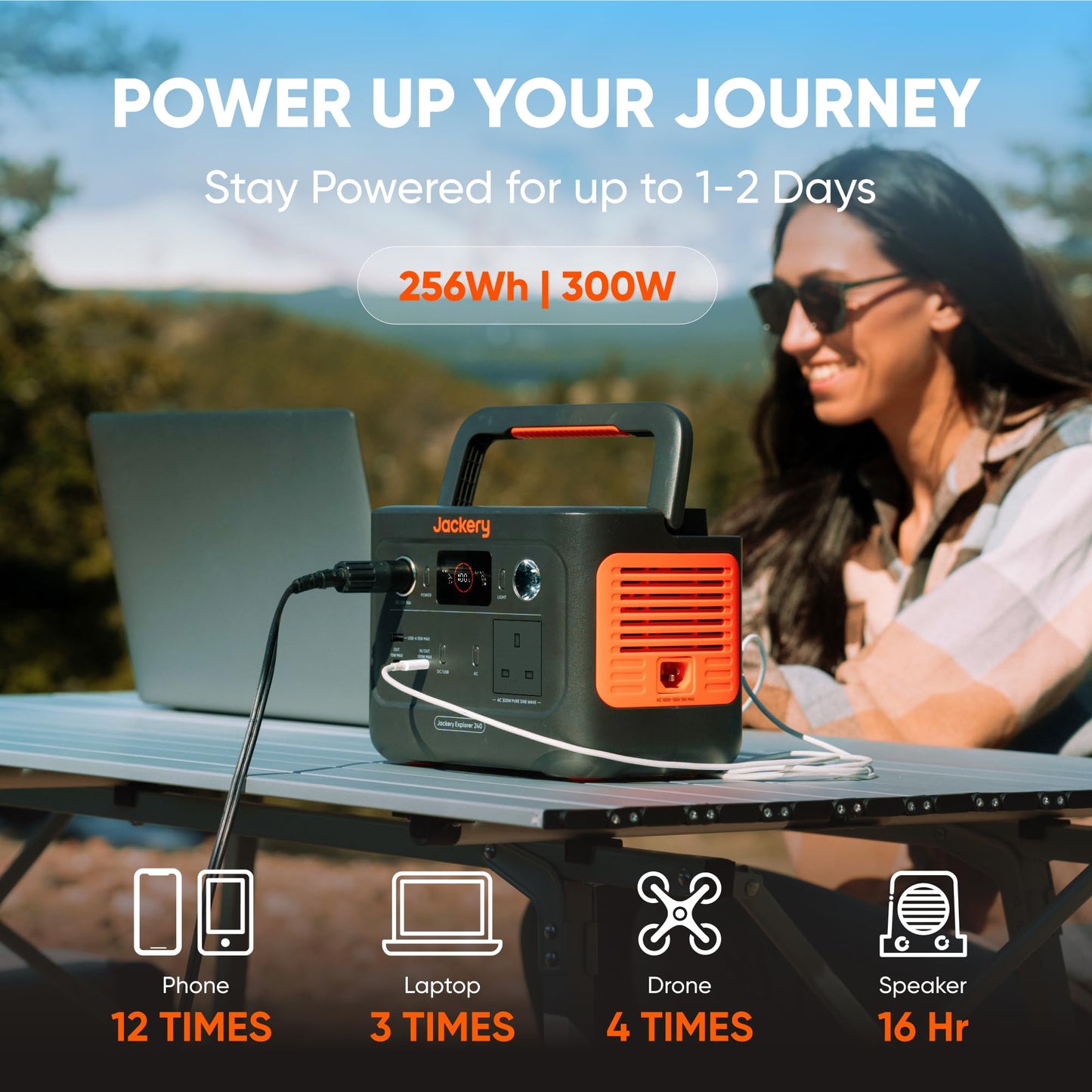Jackery Explorer 240 v2 Portable Power Station 256Wh LiFePO4 with 300W AC Output
